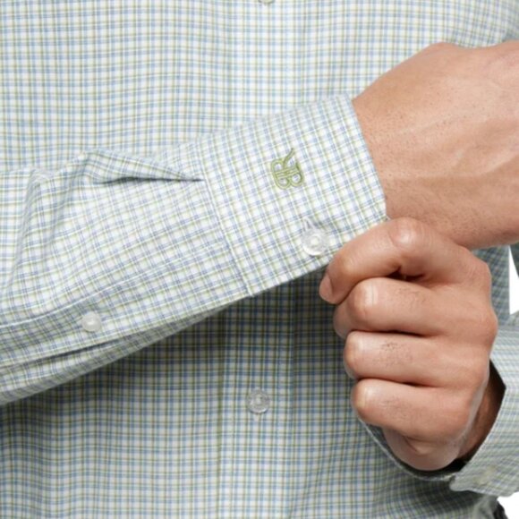 Banana Republic Men's Stretch Poplin Dress Shirt Slim Fit Green Size 2XL - Picture 5 of 10